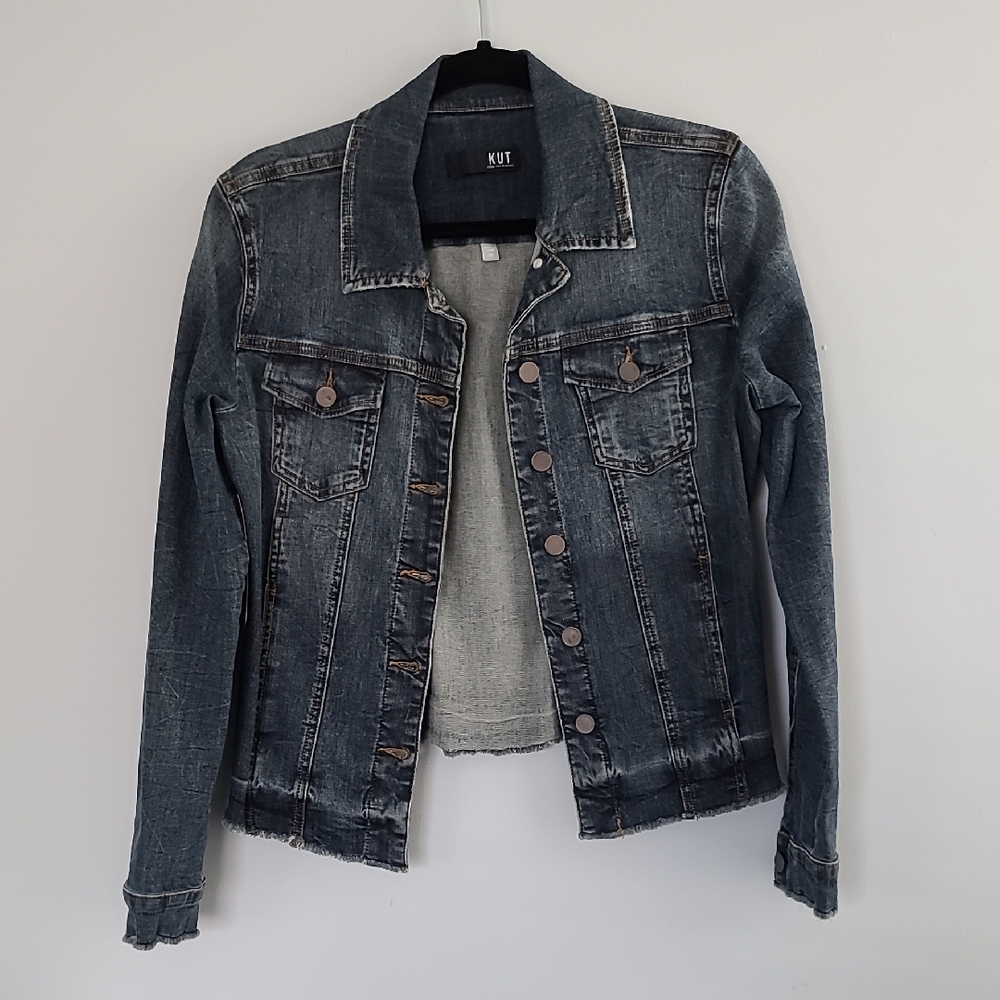 Kut from the Kloth Black Jean Jacket Classic Style